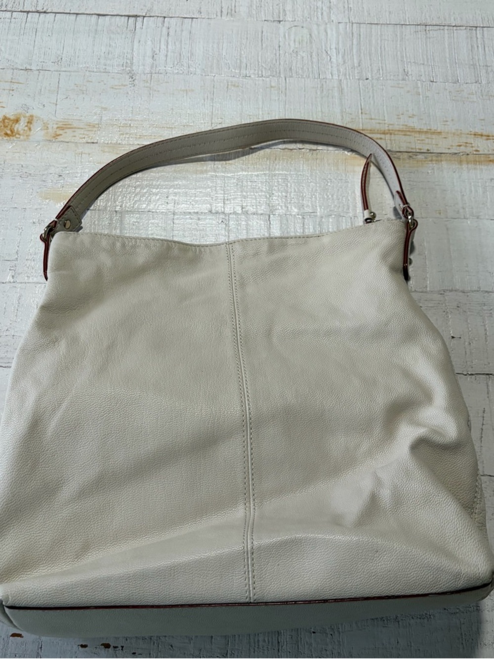 Kate Spade Ginnifer La Casita Hobo Bag Cream Leather Purse Shoulder Bag Pockets - Picture 13 of 14